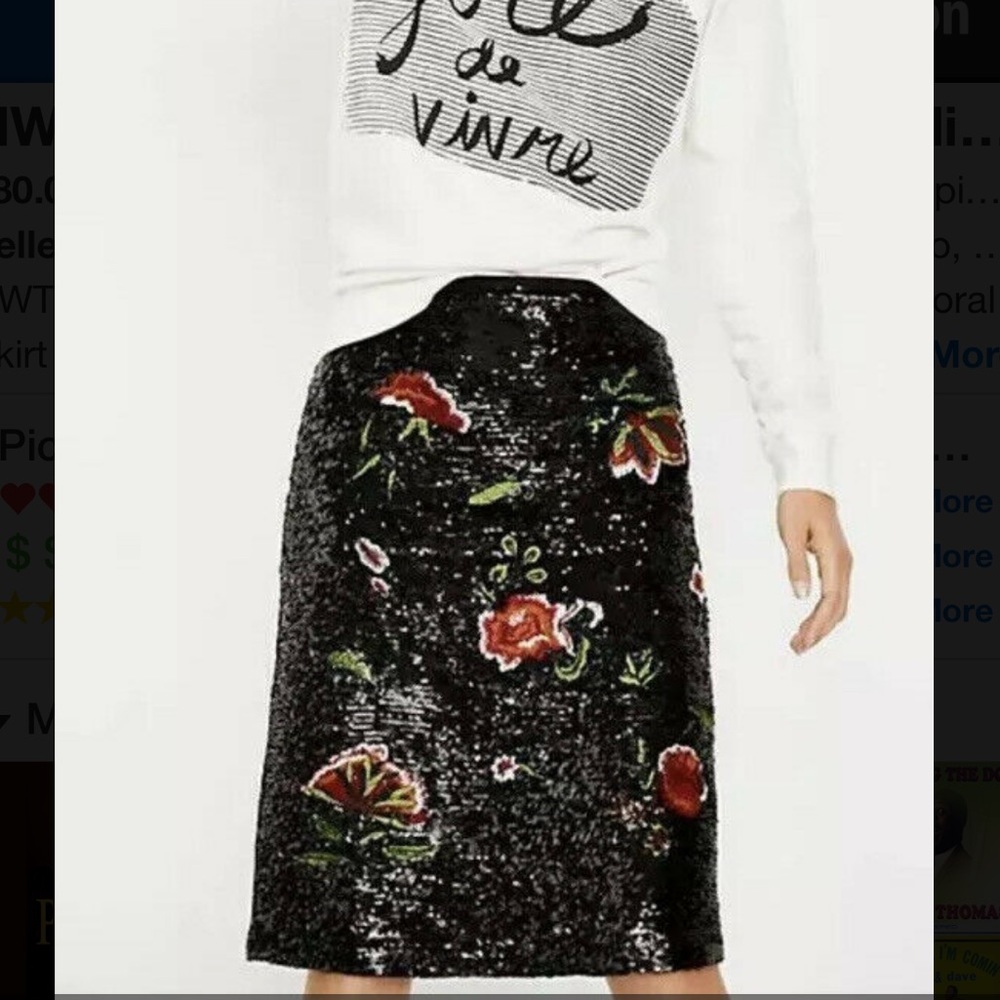 Anthropology Sequin Skirt